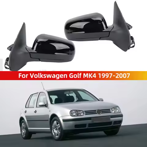 Car Accessories 5 Pins Door Side Mirror Assembly For Volkswagen Golf MK4 1997-2007 Glossy Black Blue
