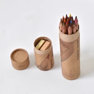 Wiselect wooden colour pencil HB pencil eraser ruler set from Korea