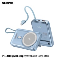 พาวเวอร์แบงค์ NUBWO ไร้สาย wireless Powerbank 10000mAh รุ่นPB-100 (NBL23) แบตสำรอง แม่เหล็กดูดชาร์จ