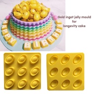 Gold ingot jelly silicone mould gold nuggets for making longevity cake