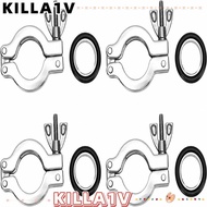 KILLA1V 4PCS Vacuum Clamp, Wing Nut Design Centering O-Ring Wing Nut Clamp, Silver+Black KF-25 Flang