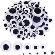 Cross-Border 4-24mm Swinging Eyes with Self-Adhesive Black White Glasses Eyes for DIY Crafts Christm