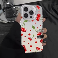 INS Red Cherry Pattern Imd Phone Case Compatible For iPhone 16E 16 Pro Max 16 Plus 6 Plus 6S Plus Ha
