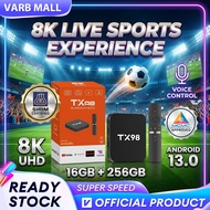 8K Android 13 TV Box TX98 SET-TOP BOX Smart Media Player | BT Voice Remote | 16+256GB TV Stick