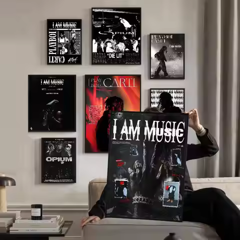 O-Opium Rap Playboi Carti Self-adhesive Art Poster Waterproof Paper Sticker Coffee House Bar Posters