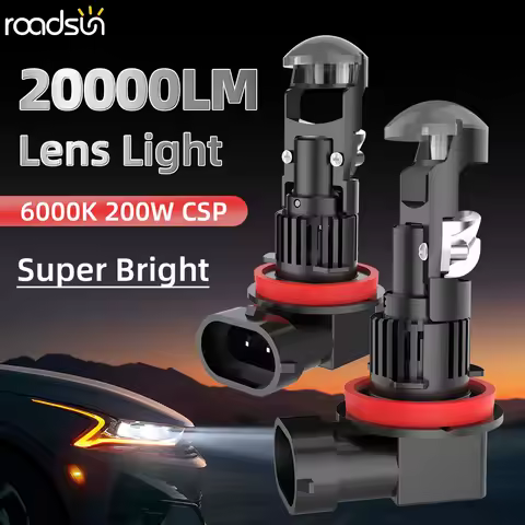 2X 200W H11 Bi Mini LED Projector Lens Car Bulb H7 H8 H9 Auto Headlight Turbo Lamps 9005 HB3 9006 HB