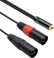 MEIRIYFA 3.5mm 1/8 to XLR Microphone Cable, Balanced Dual XLR Male to 3.5mm Female Stereo Cable Shor
