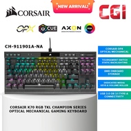 Corsair K70 RGB TKL Champion Series Optical Mechanical Gaming Keyboard with PBT Double Shot Pro Keyc