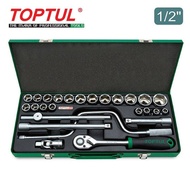 TOPTUL 26PCS 1/2" DR. Socket Set - Satin GCAD2603