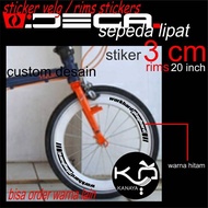 Folding bike decal sticker rim rim 20 inch sticker width 3 cm custom workhard