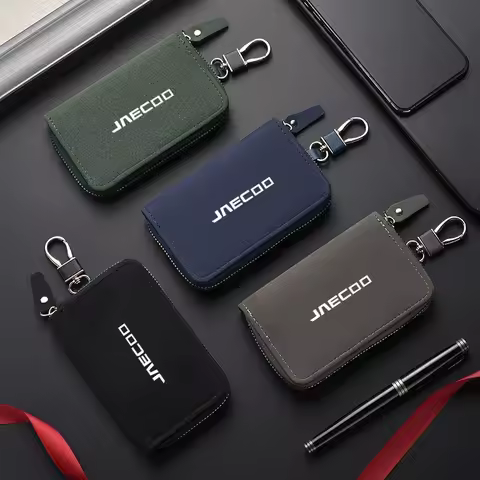 Leather Car Key Cover Case Keyring Emblem Styling Wallet Accessory For Jaecoo J7 J8 7 Tiggo 8plus 5P
