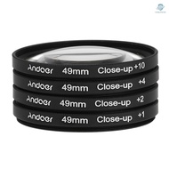 Andoer 49mm Macro Close-Up Filter Set +1 +2 +4 +10 with Pouch for  Canon  DSLRs
