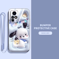 3D Visual Effects Phone Case for Infinix Zero X Neo Infinix Zero X Pro X6810 X6811 X6811B Cute Animal and Plant Patterns Slim All-inclusive Mobile Phone Case with Lanyard