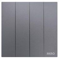 TOMBOL NERO VEGA GREY HOTEL SWITCH 4 GANG 4-BUTTON 2-WAY/ 2-WAY/