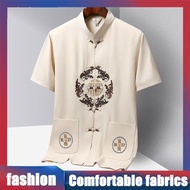 2025 Tang suit cheongsam lengan pendek baju Cina atasan Tang suit lelaki Baju Cina atasan lengan pen