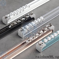 Thickened Aluminum Alloy Curtain Track Slide Mute Side Top Mounted Curtain Straight Track Slide Rail Roman Rod Curtain Rod Single and Double Track JYSY