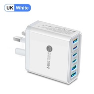 55W 6 Ports USB Charger Quick Charge 3.0 Type C PD Fast Charging Mobile Phone Wall Charger