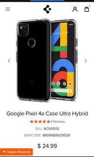 [超低正貨] Pixel 4a Spigen Ultra Hybrid Case (Clear) 手機殼