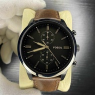 Fossil FS5437 Townsman 44mm Chronograph Brown Leather Black Analog Men's Watch