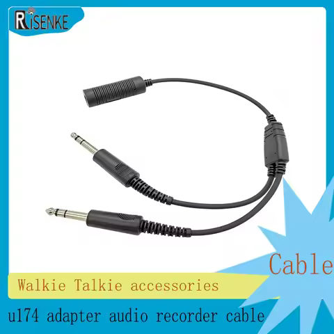 RISENKE Helicopter Female Male General Aviation(GA) PTT Connector Jack Plug U174 Adapter Audio Recor