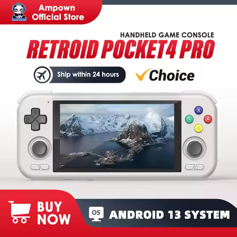 Retroid Pocket4 Pro Handheld Game Console 4.7'' IPS Touch Screen RP4 Android 13 Retro Video Game Pla
