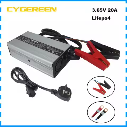 3.65V 20A Lifepo4 Battery Fast Charger 3.2V 3.3V 20A For 1S 100AH 200AH Iron Phosphate LFP Bateria C