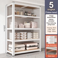 Rak besi siku lubang Rak susun 6 tingkat Rak dapur Rak gudang Rak Serbaguna