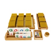 Montessori Gold Beads Bank Game for Children Mathematical Materials Decimal System Learing Resources