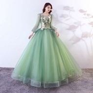 Green Petal Formal Emcee Full Dress Graceful Ball Gown Slim-line Evening Aqua Wedding Expansion Brid