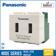Panasonic Wide Series Dual USB Outlet Sets or Device Only 5V 2A