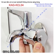 Vòi sen lạnh gắn tường KAG-KCL04 tay gạt Vuông Củ Sen tắm lạnh Chrome bóng nước chảy mạnh siêu bền t