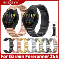 วัสดุ สแตนเลสสตีล สายนาฬิกา For Garmin Forerunner 265 สาย นาฬิกา สมาร์ทวอทช์ สายนาฬิกาข้อมือสำหรับ M