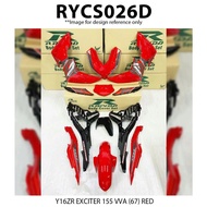 Cover Set Rapido Y16ZR Yamaha Exciter 155 VVA (67) Orange Red Black Y16 Accessories Motor Coverset Y