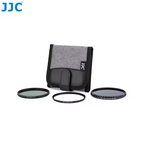 JJC 3-Pocket Lens Filter Pouch Case for Circular Filter 37mm 40.5mm 49mm 52mm 55mm 58mm 62mm 67mm 72