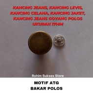 Levis Button Jeans Button Pants Jacket Button Rocking POLOS Ketok Size 17mm - MOTIF ATG BAKAR POLOS