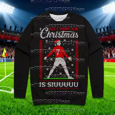 All I Want Christmas Is Siu Jumper Sweatshirt Xmas Ronaldo Portugal Siuuu Siuu FASHION FUNNY FOOTBAL