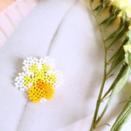 單輪三色堇胸針 B 精緻蕾絲三色堇紫羅蘭色 三色紫羅蘭 三色紫羅蘭 白色白黃色黃可愛