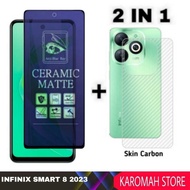 Matte CeramicScreen Protector 9H Tempered Anti-Blue/ + Lens Camera Protection Infinix Smart 8 2023
