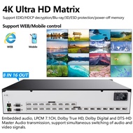 Matrix Switch HDMI 8x16 4K 30Hz 1080P120Hz Profesional Matrix Switch Splitter8 in 16 out HDCP Blu-ra