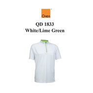SUNBEAR.com.my Oren Sport QD1833 White/Lime Green Quick Dry Polo Unisex Dri Fit Microfiber Zip Colla