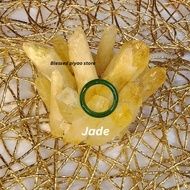Feng Shui Natural Green Jade Bangle Ring Blessed Wealth Ring Non Adjustable
