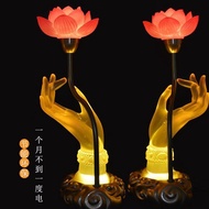 Colorful Lotus Lights Led Crystal Buddha Lamp Plug-in Buddha Lamp Buddhist Supplies Guanyin Light Gift Box Packaging God of Wealth Lamp