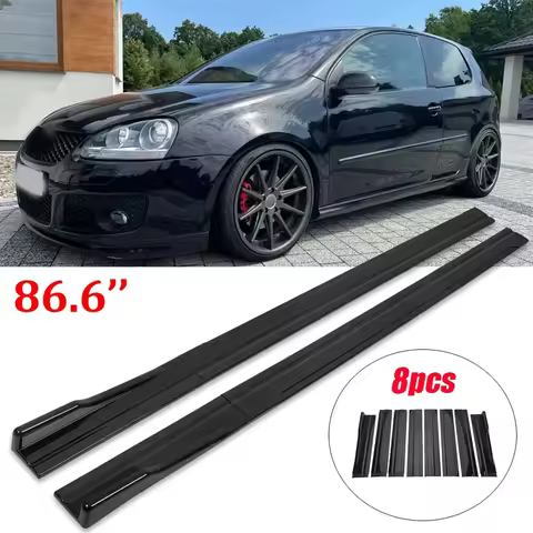 2.2M/86.6" Side Skirts Extension Rocker Panel Splitter For VW Volkswagen Accessories Golf MK6 MK7 MK