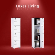 LUXEZ Naomi 4 Door Storage Box with lock in White colour 170cm Office FIle Cabinet Keylock Magnet Al