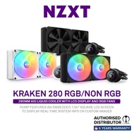 NZXT Kraken 280 With 1.54" LCD RGB / Non RGB Fans, Black &amp; White