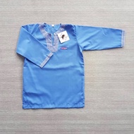 Baju Kurung Biru Sekolah Tadika Kemas Kain Cotton (Jenama Black Cat)