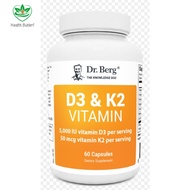 【Health Butler1】 Ready Stock  Dr. Berg's D3 & K2 Vitamin - 60 capsules D3K2 Dr Berg [EXP:6/2025]