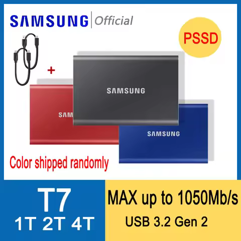 Original SAMSUNG T7 SSD 1TB 2TB 4TB USB 3.2 Gen 2 External Solid State Drive Max up to 1050MB/s for 