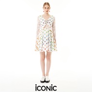 iCONiC KAMBLY DRESS 204152-5 White Long Sleeve Printed Candy