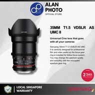 Samyang 35mm T1.5 VDSLR AS UMC II Cine Lens  | Samyang Singapore Warranty